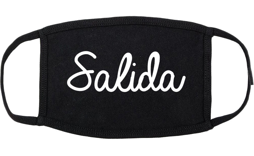 Salida Colorado CO Script Cotton Face Mask Black