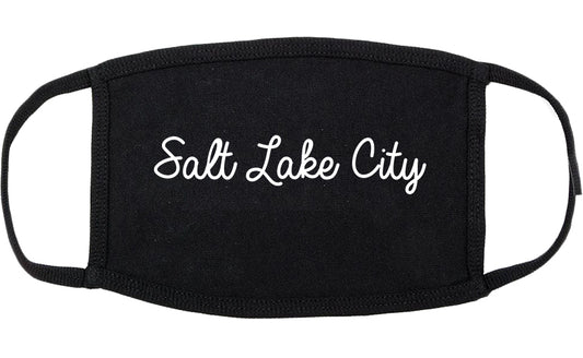 Salt Lake City Utah UT Script Cotton Face Mask Black