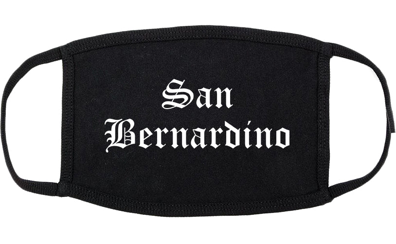San Bernardino California CA Old English Cotton Face Mask Black