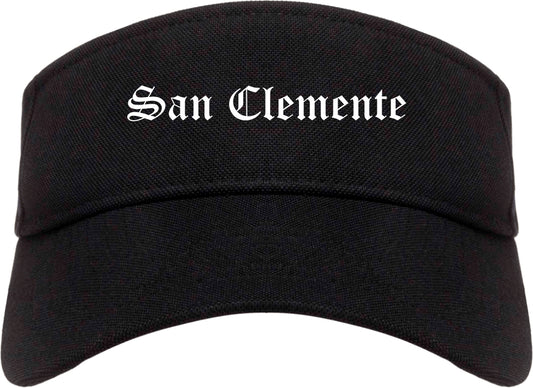 San Clemente California CA Old English Mens Visor Cap Hat Black