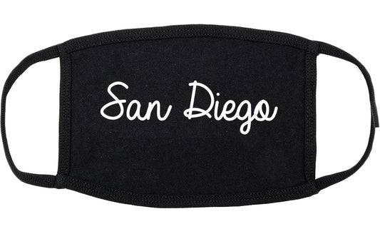 San Diego California CA Script Cotton Face Mask Black