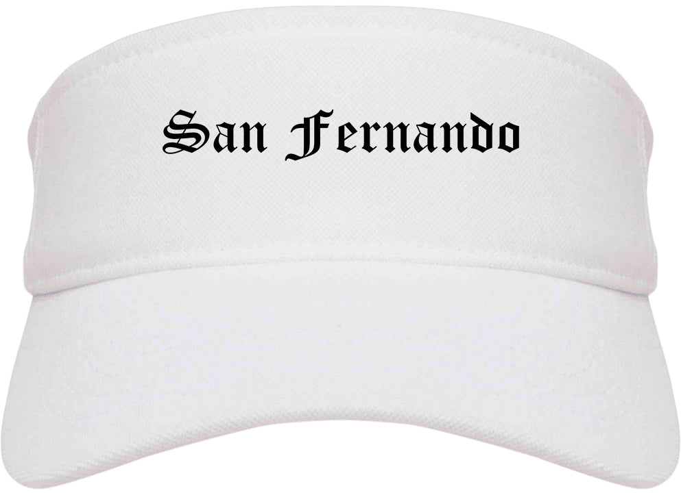 San Fernando California CA Old English Mens Visor Cap Hat White