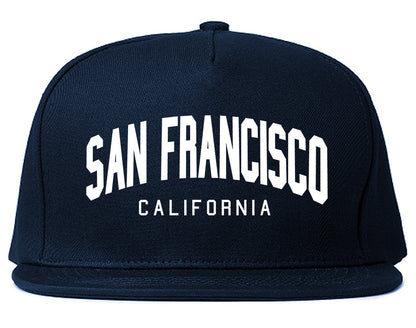 San Francisco California Arch Mens Snapback Hat Navy Blue
