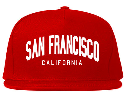 San Francisco California Arch Mens Snapback Hat Red