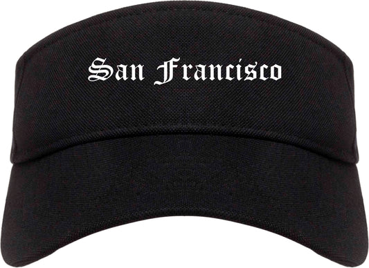San Francisco California CA Old English Mens Visor Cap Hat Black
