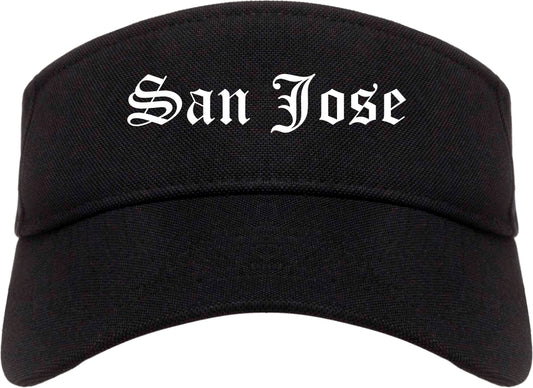 San Jose California CA Old English Mens Visor Cap Hat Black