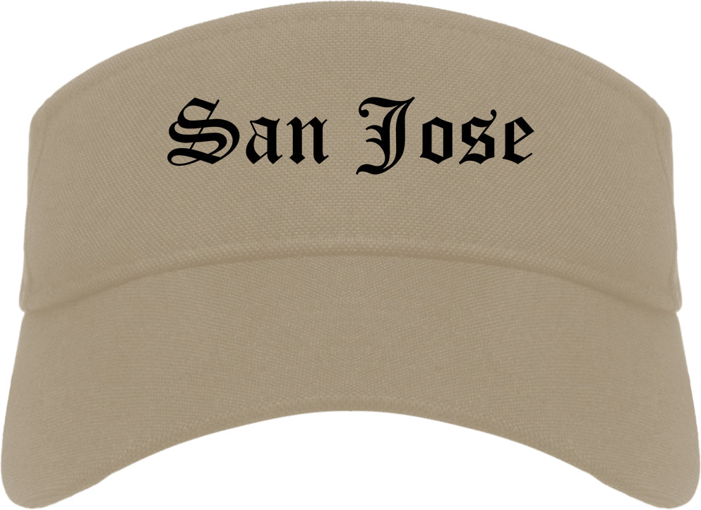 San Jose California CA Old English Mens Visor Cap Hat Khaki
