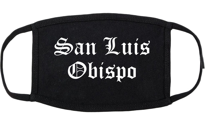 San Luis Obispo California CA Old English Cotton Face Mask Black