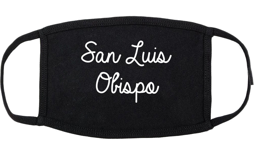 San Luis Obispo California CA Script Cotton Face Mask Black