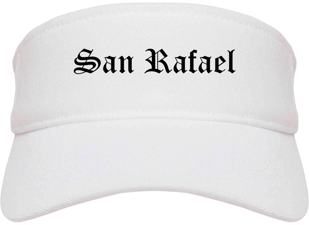 San Rafael California CA Old English Mens Visor Cap Hat White