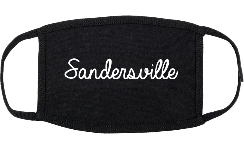 Sandersville Georgia GA Script Cotton Face Mask Black