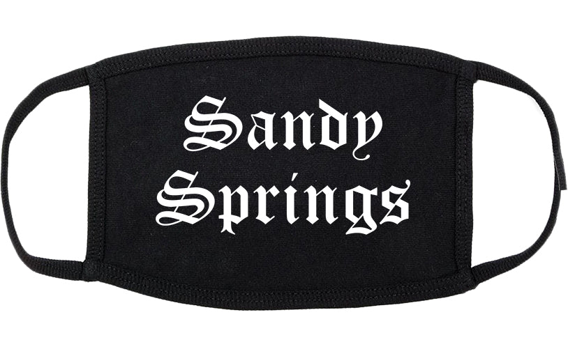 Sandy Springs Georgia GA Old English Cotton Face Mask Black