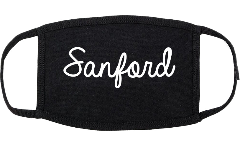 Sanford Florida FL Script Cotton Face Mask Black