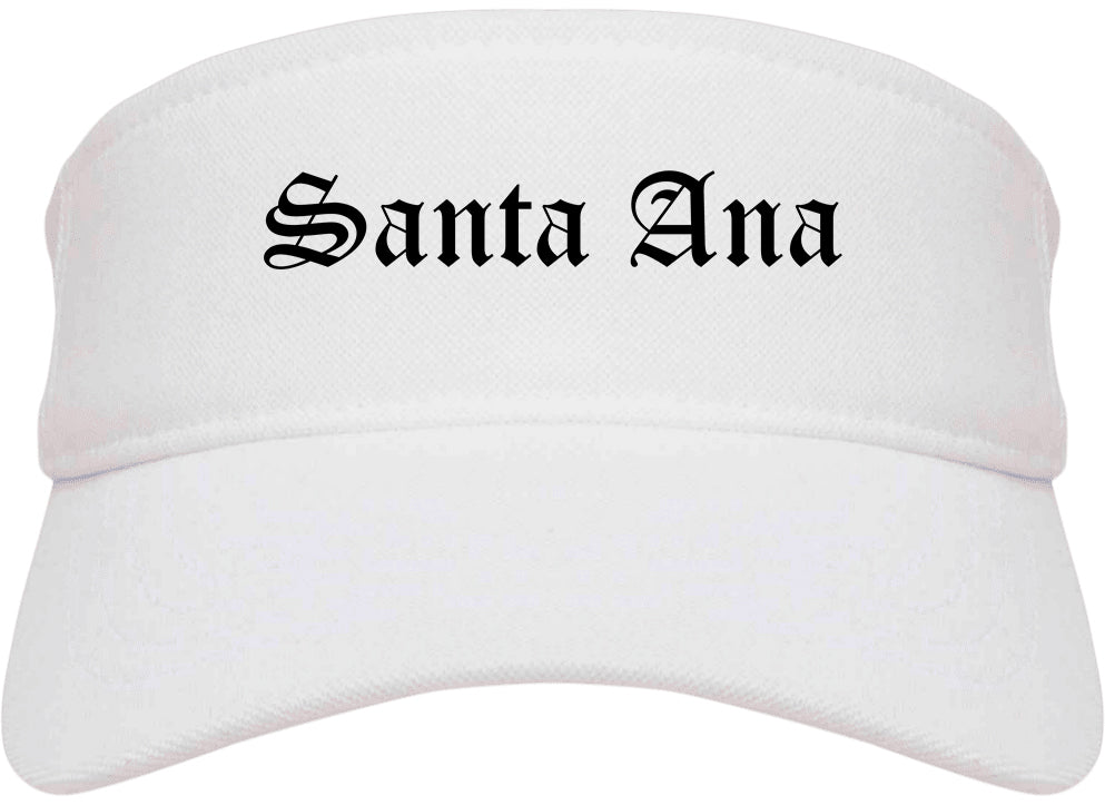 Santa Ana California CA Old English Mens Visor Cap Hat White