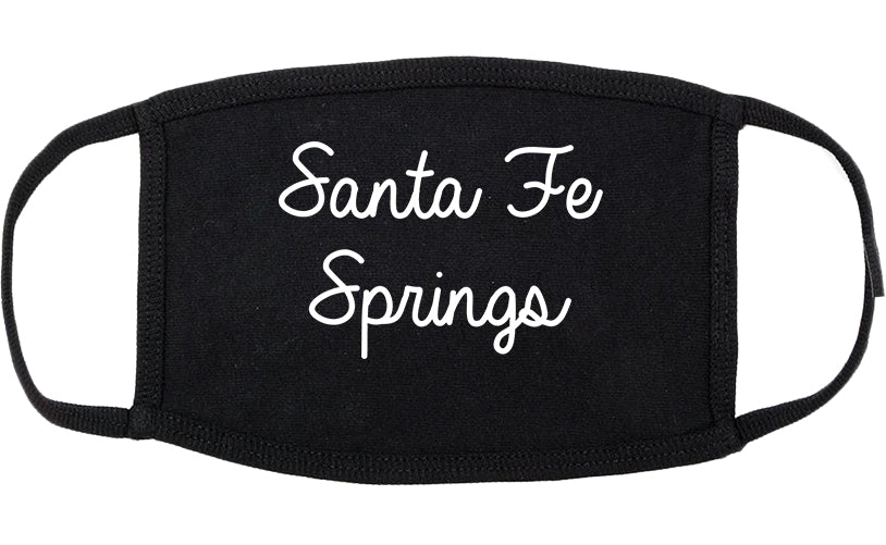 Santa Fe Springs California CA Script Cotton Face Mask Black