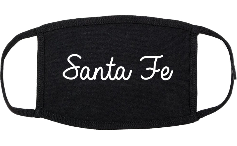 Santa Fe Texas TX Script Cotton Face Mask Black