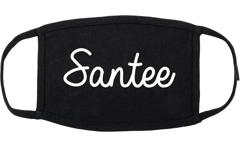 Santee California CA Script Cotton Face Mask Black