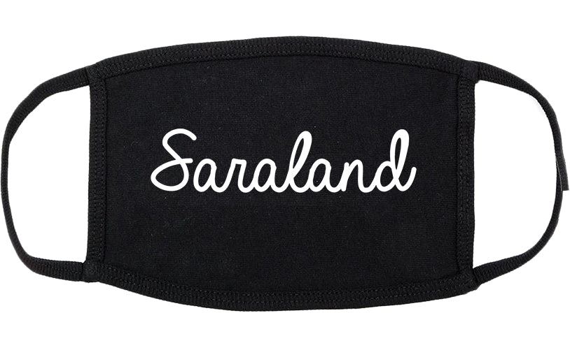 Saraland Alabama AL Script Cotton Face Mask Black