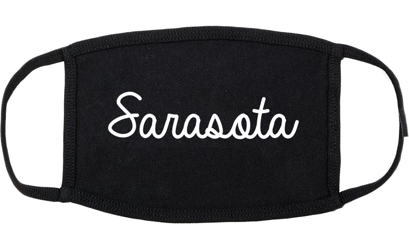 Sarasota Florida FL Script Cotton Face Mask Black