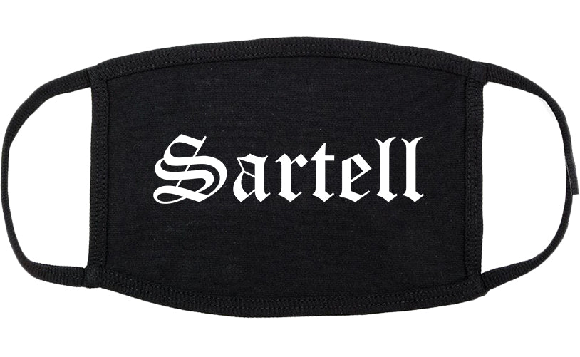 Sartell Minnesota MN Old English Cotton Face Mask Black