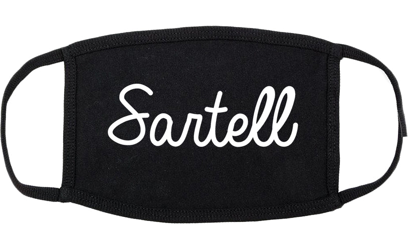 Sartell Minnesota MN Script Cotton Face Mask Black