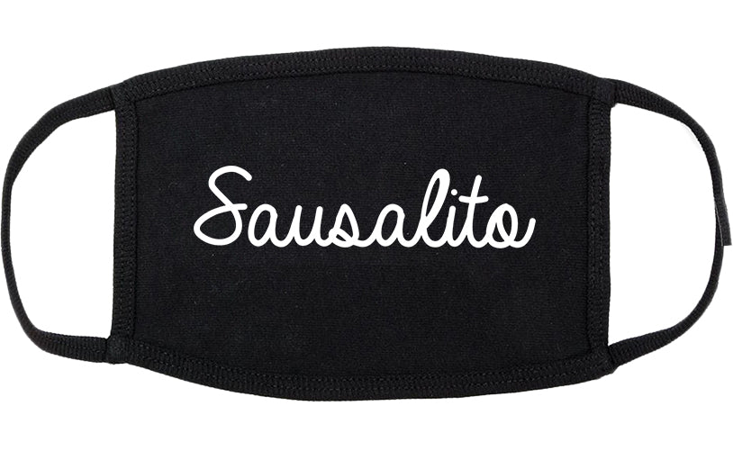 Sausalito California CA Script Cotton Face Mask Black