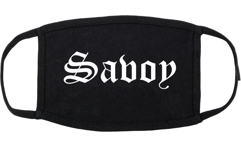 Savoy Illinois IL Old English Cotton Face Mask Black