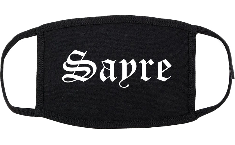 Sayre Pennsylvania PA Old English Cotton Face Mask Black