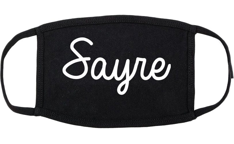 Sayre Pennsylvania PA Script Cotton Face Mask Black