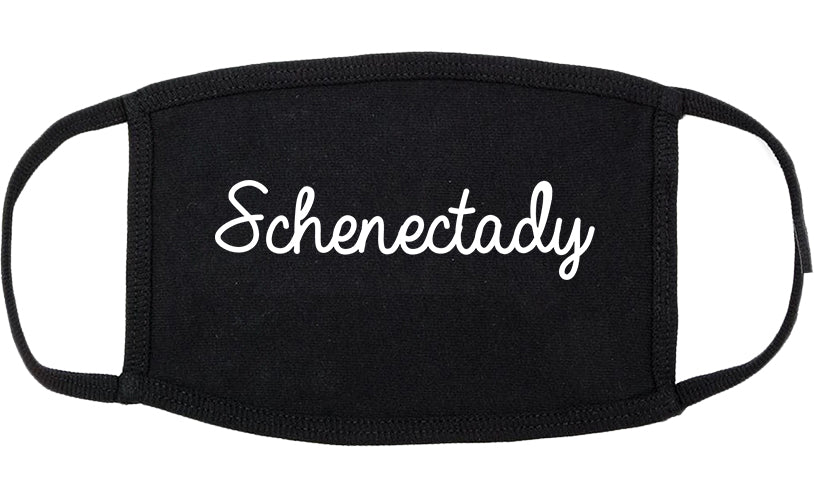 Schenectady New York NY Script Cotton Face Mask Black