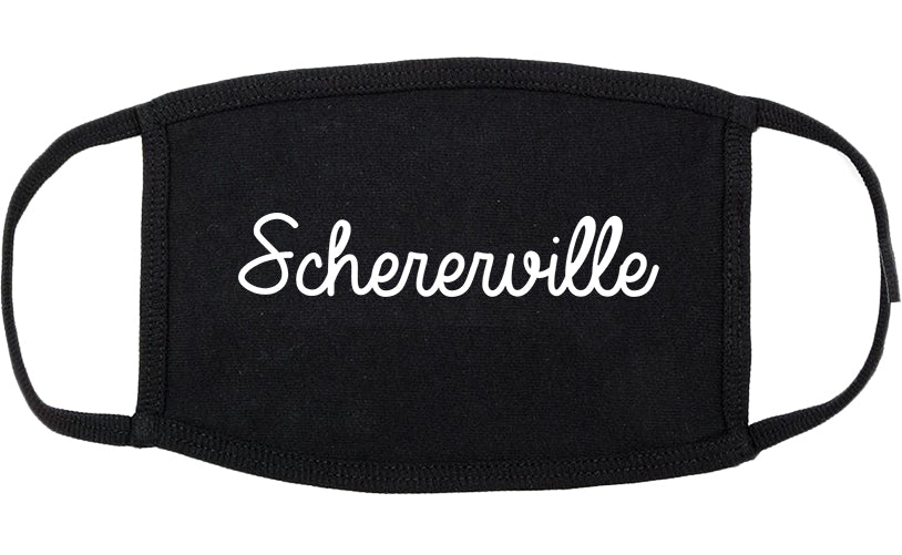 Schererville Indiana IN Script Cotton Face Mask Black