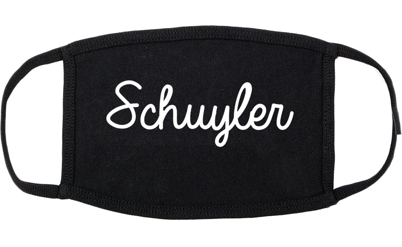 Schuyler Nebraska NE Script Cotton Face Mask Black