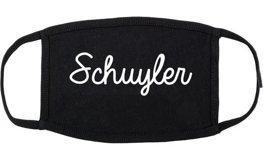 Schuyler Nebraska NE Script Cotton Face Mask Black