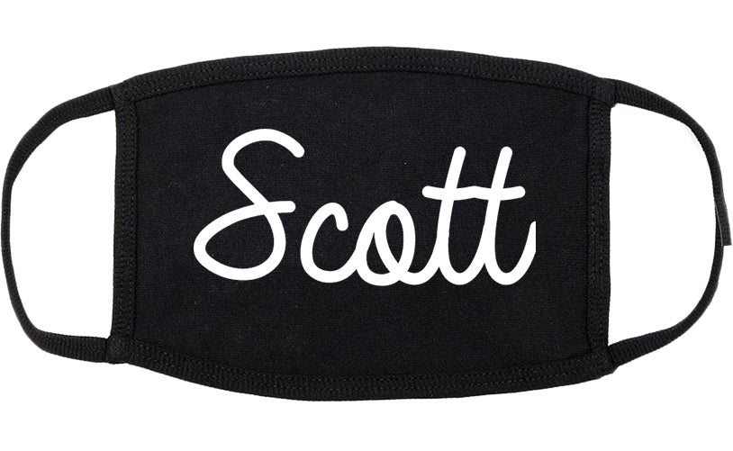 Scott Louisiana LA Script Cotton Face Mask Black