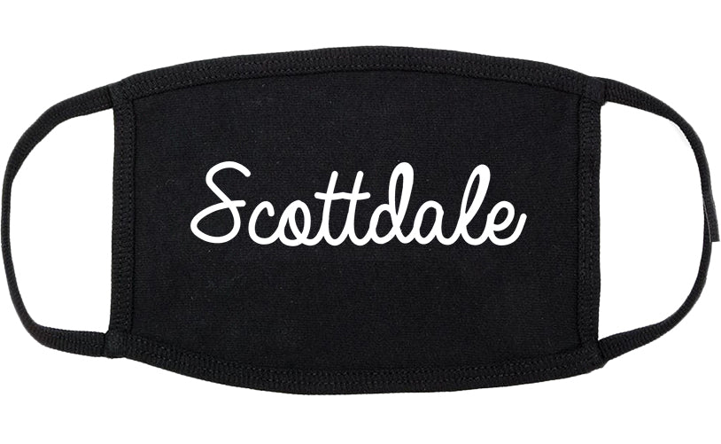 Scottdale Pennsylvania PA Script Cotton Face Mask Black
