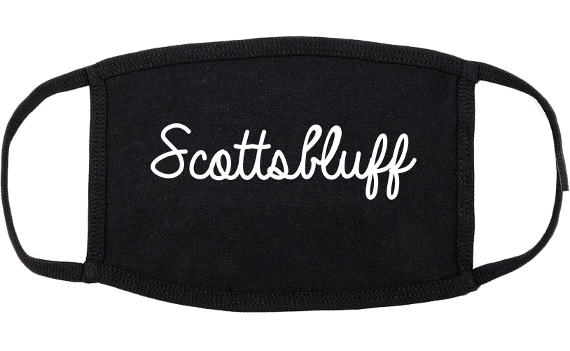 Scottsbluff Nebraska NE Script Cotton Face Mask Black