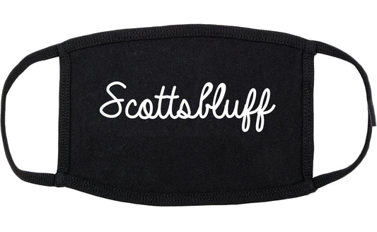 Scottsbluff Nebraska NE Script Cotton Face Mask Black