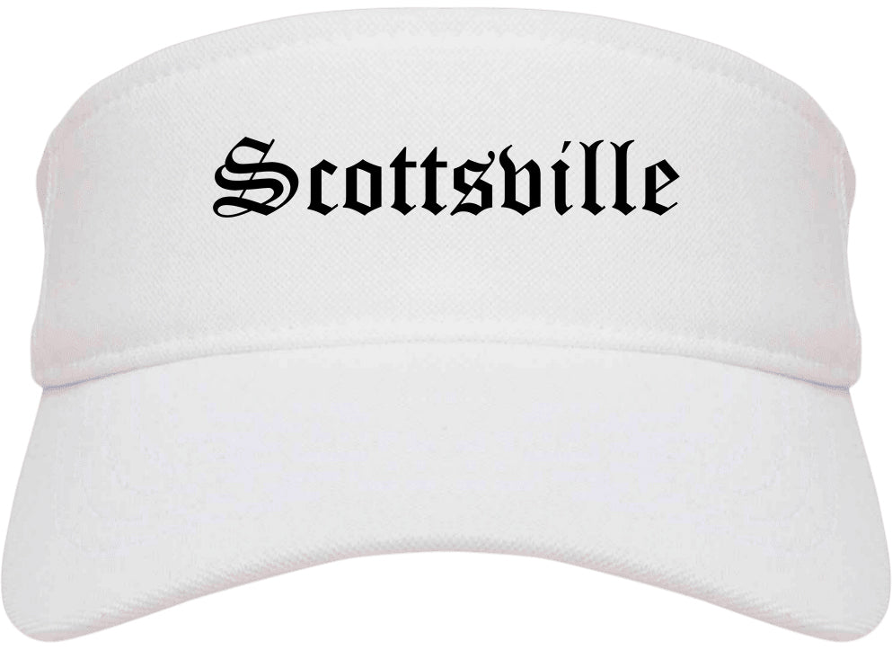 Scottsville Kentucky KY Old English Mens Visor Cap Hat White
