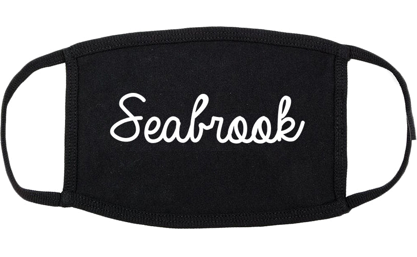 Seabrook Texas TX Script Cotton Face Mask Black