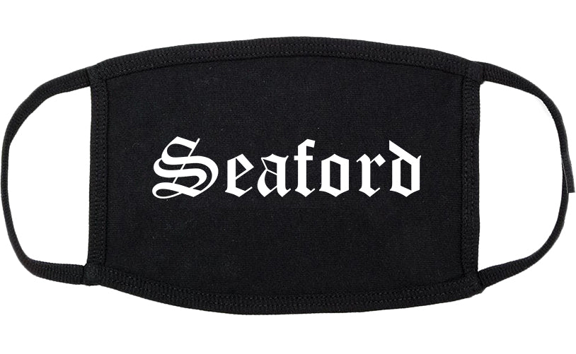 Seaford Delaware DE Old English Cotton Face Mask Black