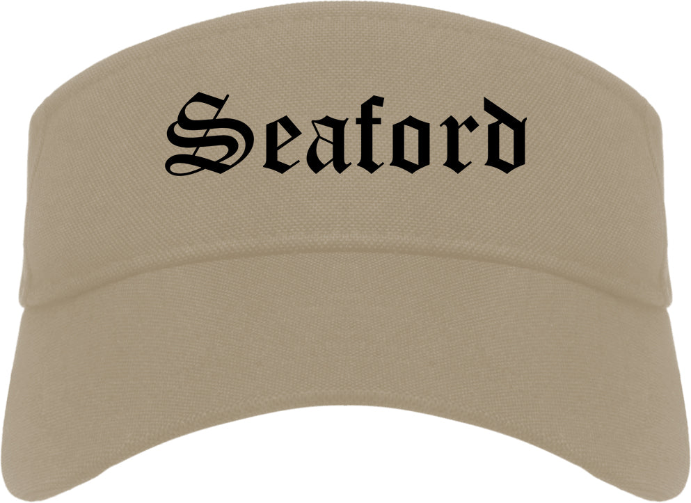 Seaford Delaware DE Old English Mens Visor Cap Hat Khaki