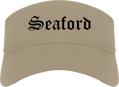 Seaford Delaware DE Old English Mens Visor Cap Hat Khaki