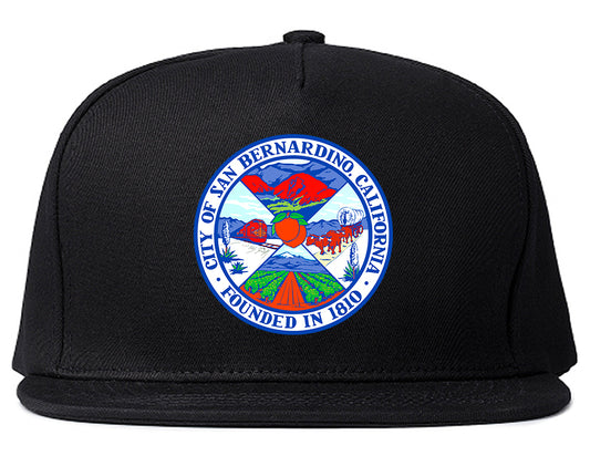 Seal Of San Bernardino California FLAG Mens Snapback Hat Black