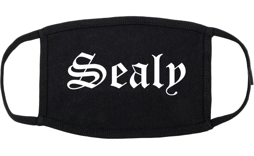 Sealy Texas TX Old English Cotton Face Mask Black