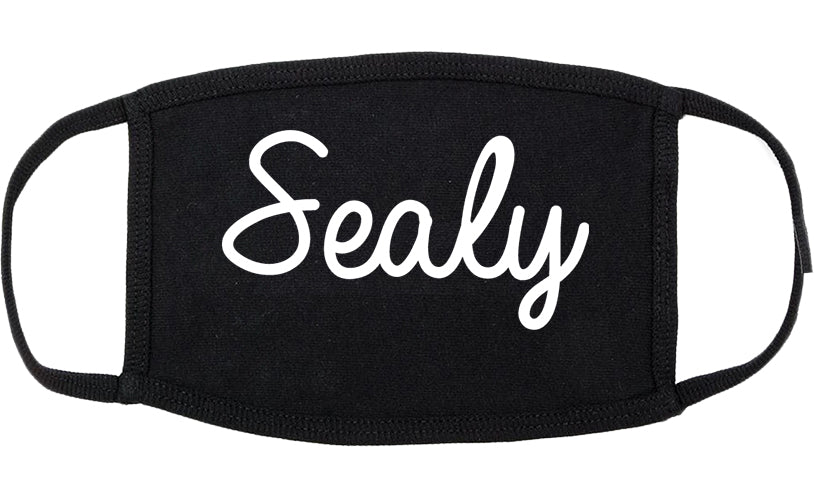 Sealy Texas TX Script Cotton Face Mask Black