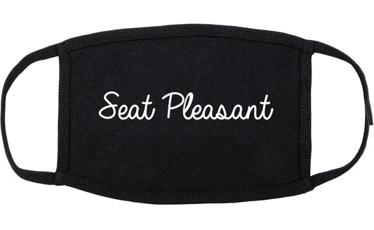 Seat Pleasant Maryland MD Script Cotton Face Mask Black