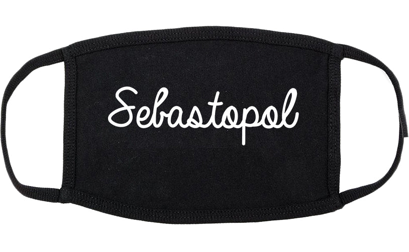 Sebastopol California CA Script Cotton Face Mask Black