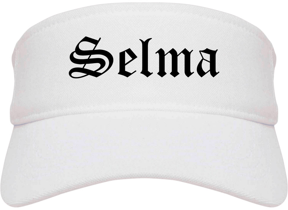 Selma North Carolina NC Old English Mens Visor Cap Hat White