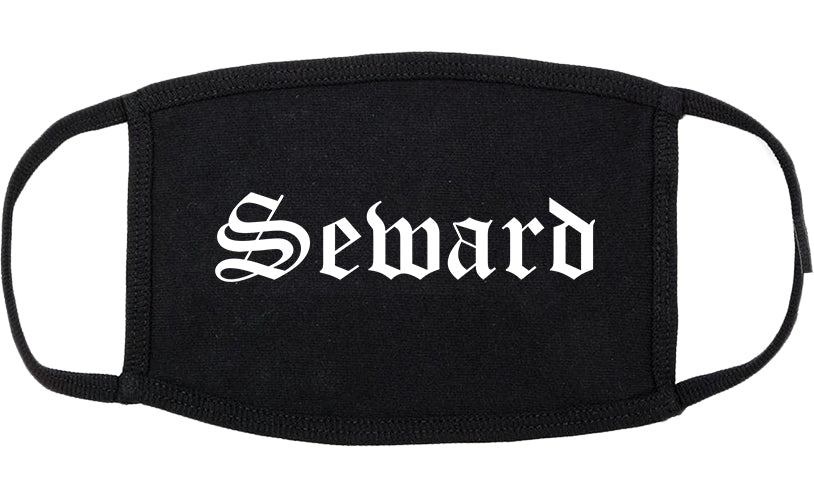 Seward Nebraska NE Old English Cotton Face Mask Black