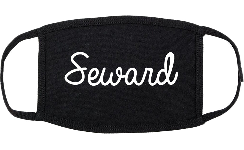 Seward Nebraska NE Script Cotton Face Mask Black
